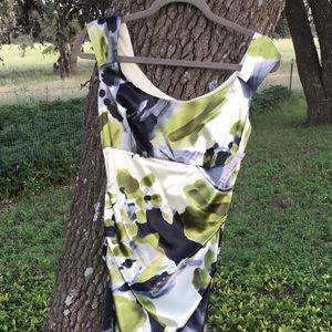 Satin dress below the knee